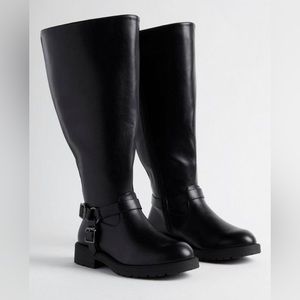 Brand New Torrid Knee High Wide Calf Moto Boots